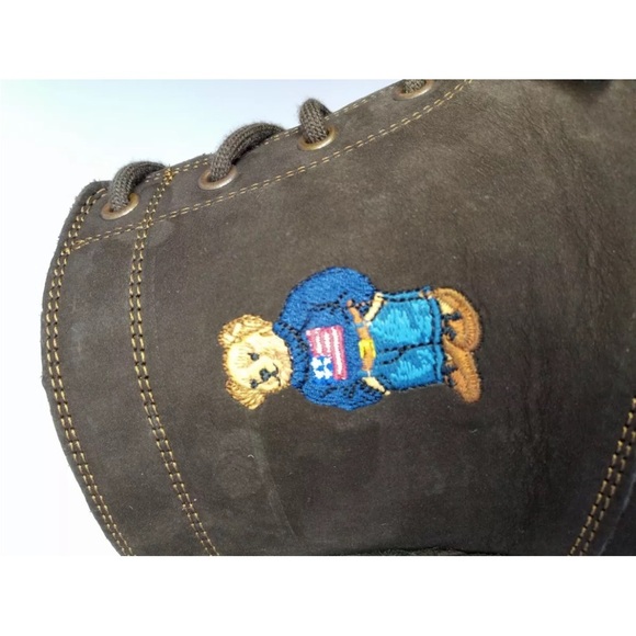 Polo Ralph Lauren Ranger Hi II USA flag Sweater Bear boots boys Youth LEON - Picture 4 of 15